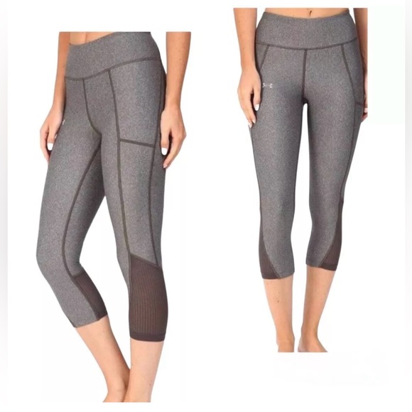 NWT UNDER ARMOUR Womens Sz Small Fly By Compression Capris Leggings Gray - Picture 1 of 15